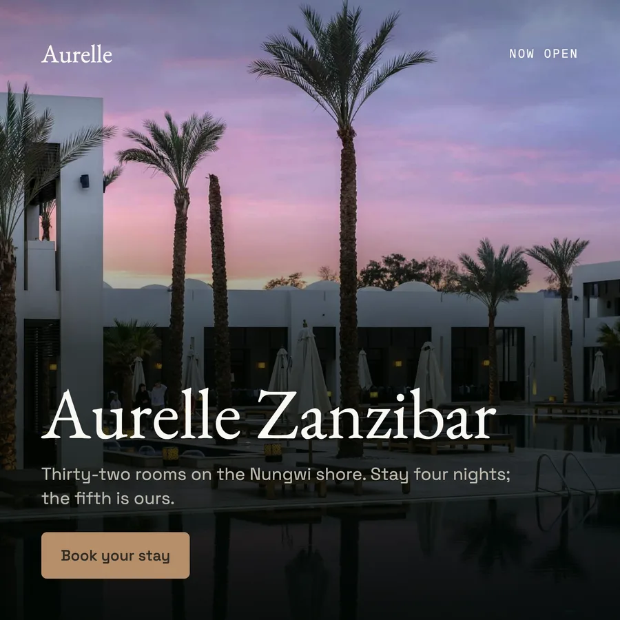 Aurelle Zanzibar Instagram ad