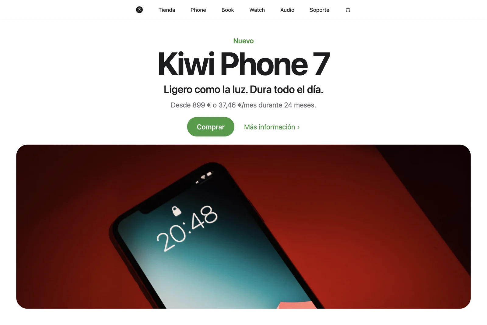 Kiwi launch page in Spanish